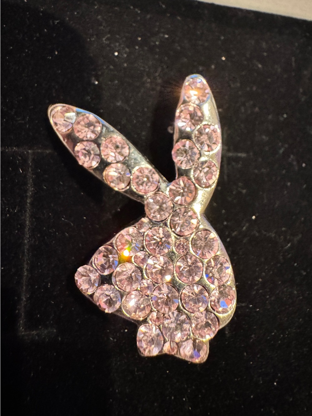 Pink Crystal Bunny playboy Brooch - Women's Jewelry
